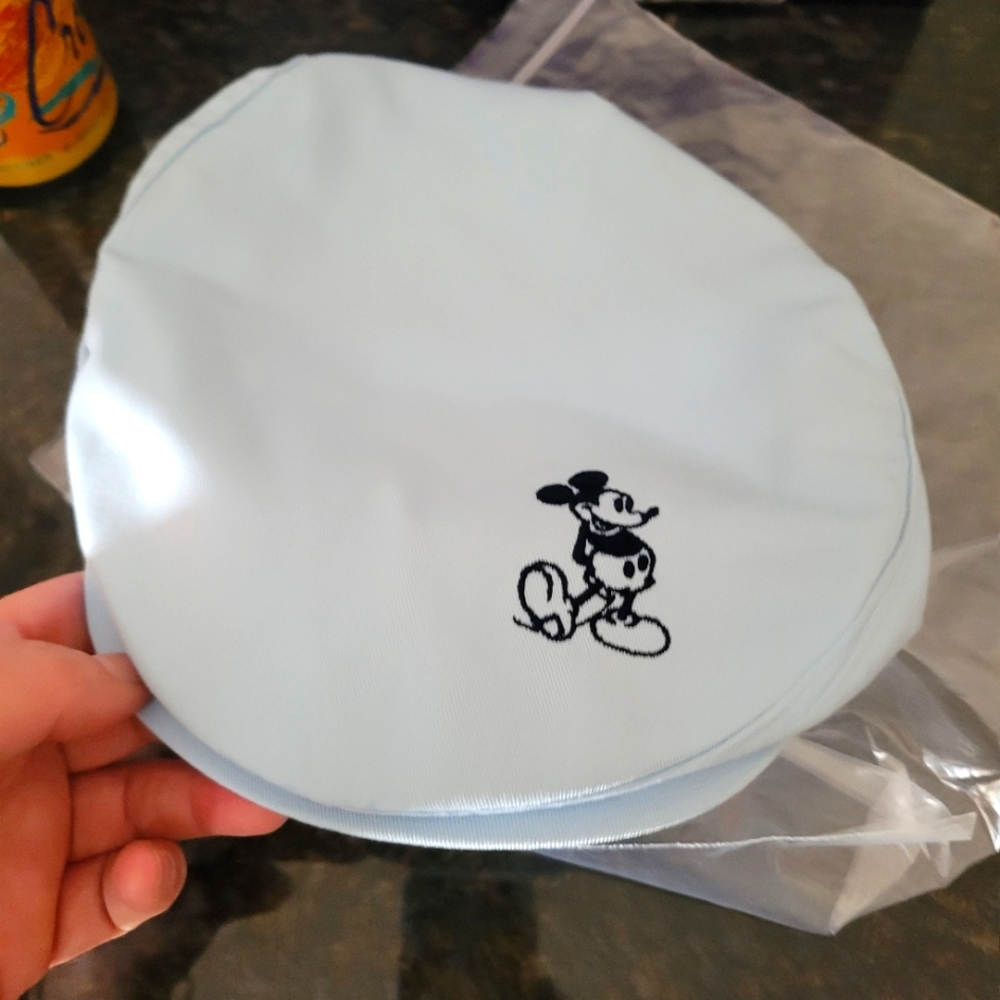Mickey Mouse Walt Disney World Vintage newsboy snap hat blue Made in USA
